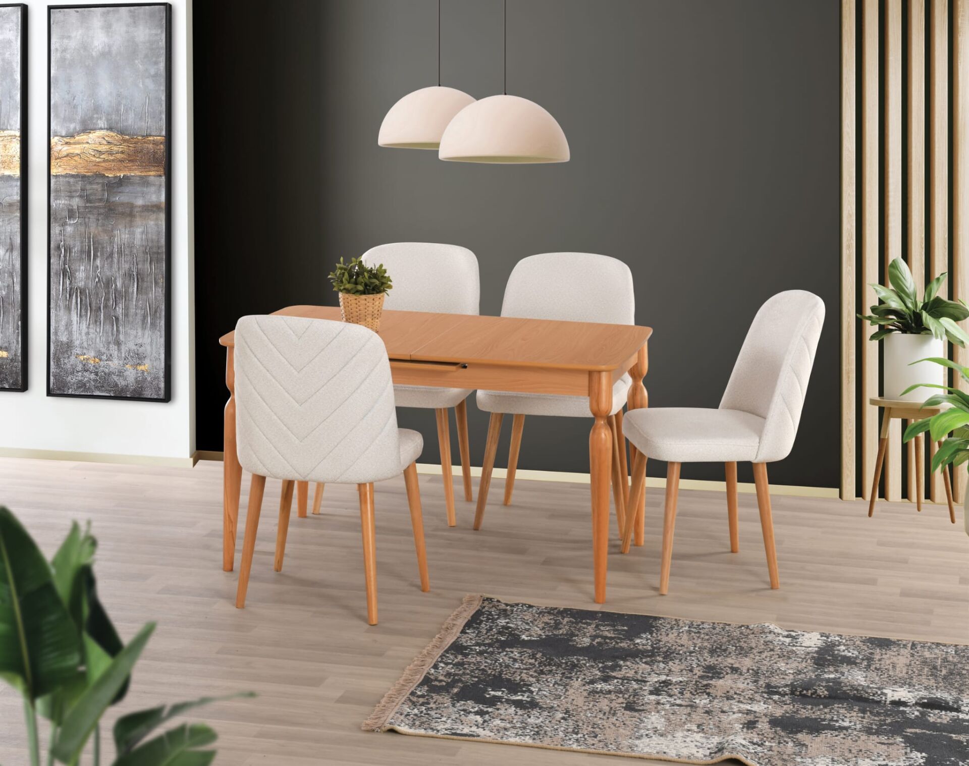 ELİZ MASA TAKIMI 4 SANDALYE İLE SET