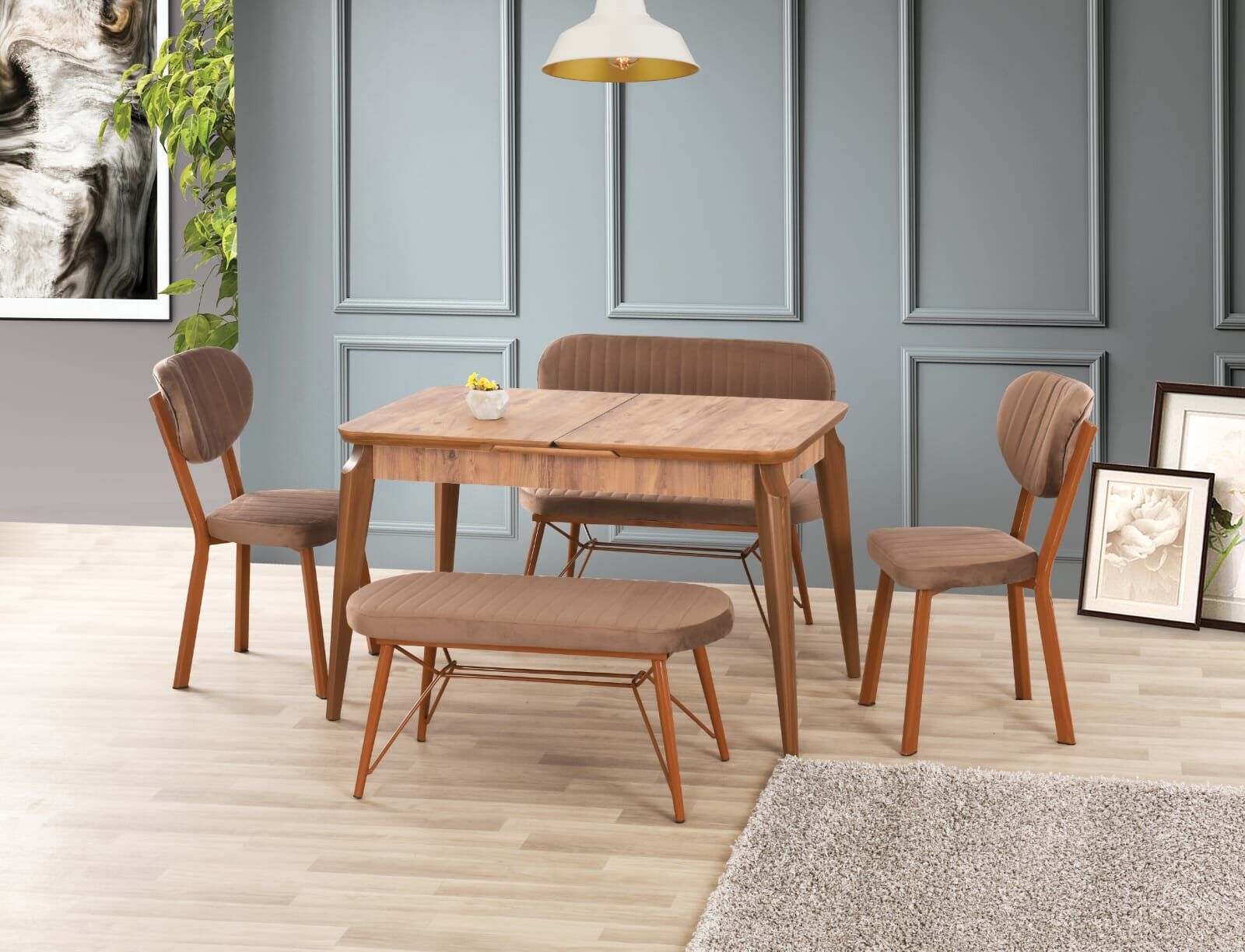 TERS REDYUS MASA TAKIMI 4 SANDALYE İLE SET