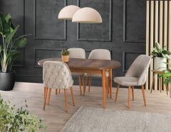 KELEBEK MASA TAKIMI 4 ADET SANDALYE İLE SET