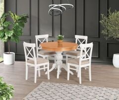 FİSKOS AÇILIR MASA YUVARLAK 4 ADET SANDALYE İLE SET