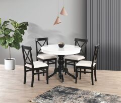 FİSKOS AÇILIR MASA YUVARLAK 4 ADET SANDALYE İLE SET