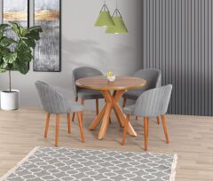 SAHRA  MASA YUVARLAK 4 ADET SANDALYE İLE SET