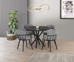 SAHRA  MASA YUVARLAK 4 ADET SANDALYE İLE SET