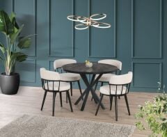 SAHRA  MASA YUVARLAK 4 ADET SANDALYE İLE SET